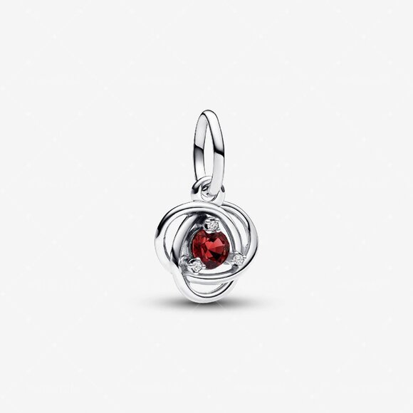 Pandora True Red Eternity Circle Dangle Charm - Picture 5 of 6